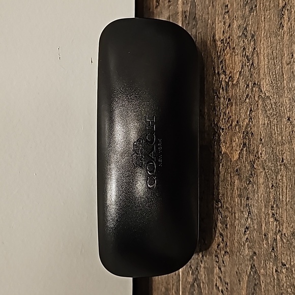 Coach Hardshell Black Leather Eyeglass/Sunglass Clamshell Case - Picture 2 of 7